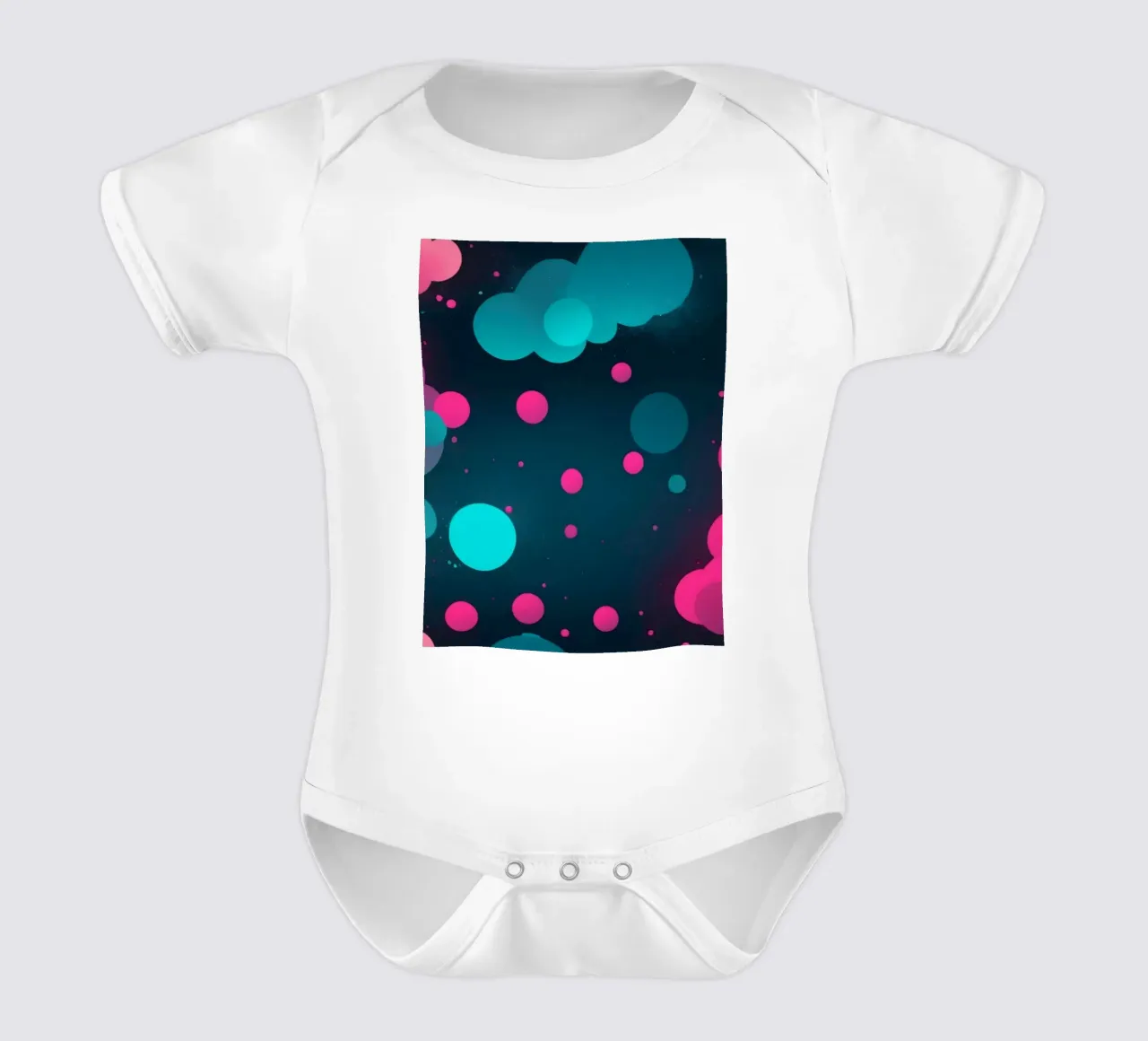 Kleurrijk abstract achtergrondontwerp met levendige cirkel babyrompertje korte mouwen van DesignDoodle
