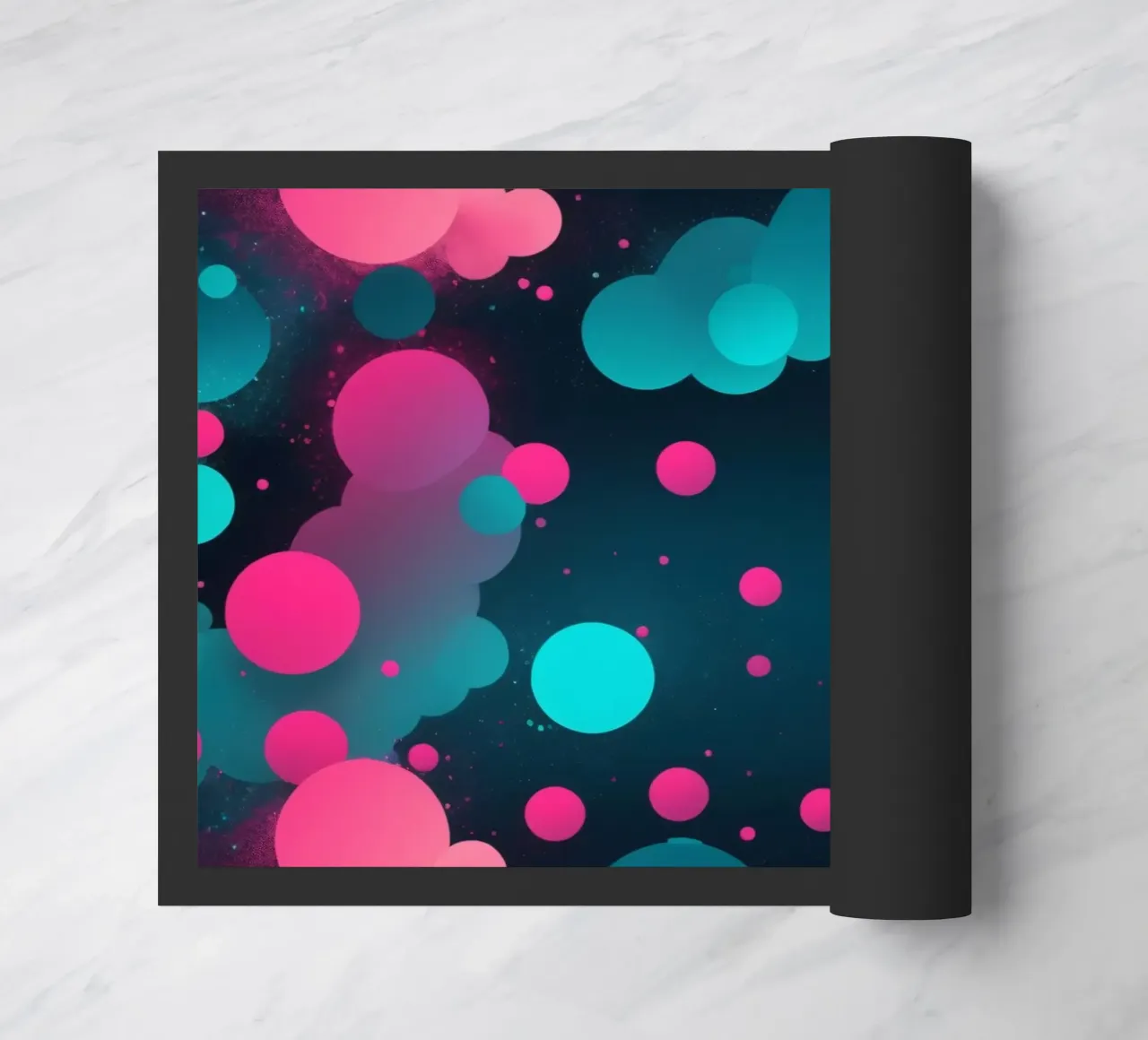 Colorful abstract background design featuring vibrant circle doormat by DesignDoodle
