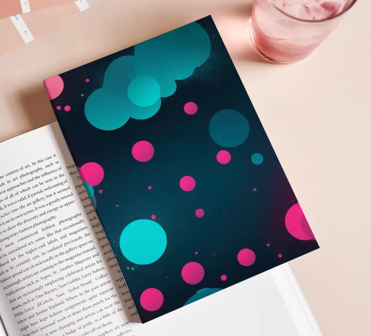 Colorful abstract background design featuring vibrant circle notebook by DesignDoodle