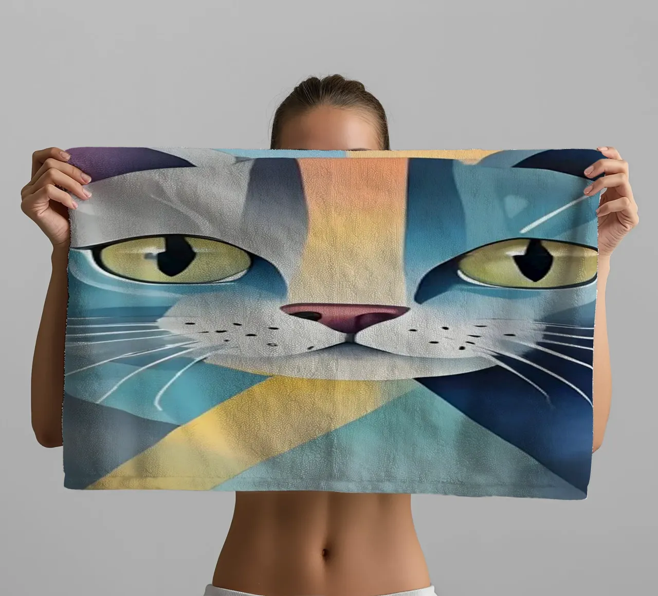 Cat minimalism 01 towel by Minimalism