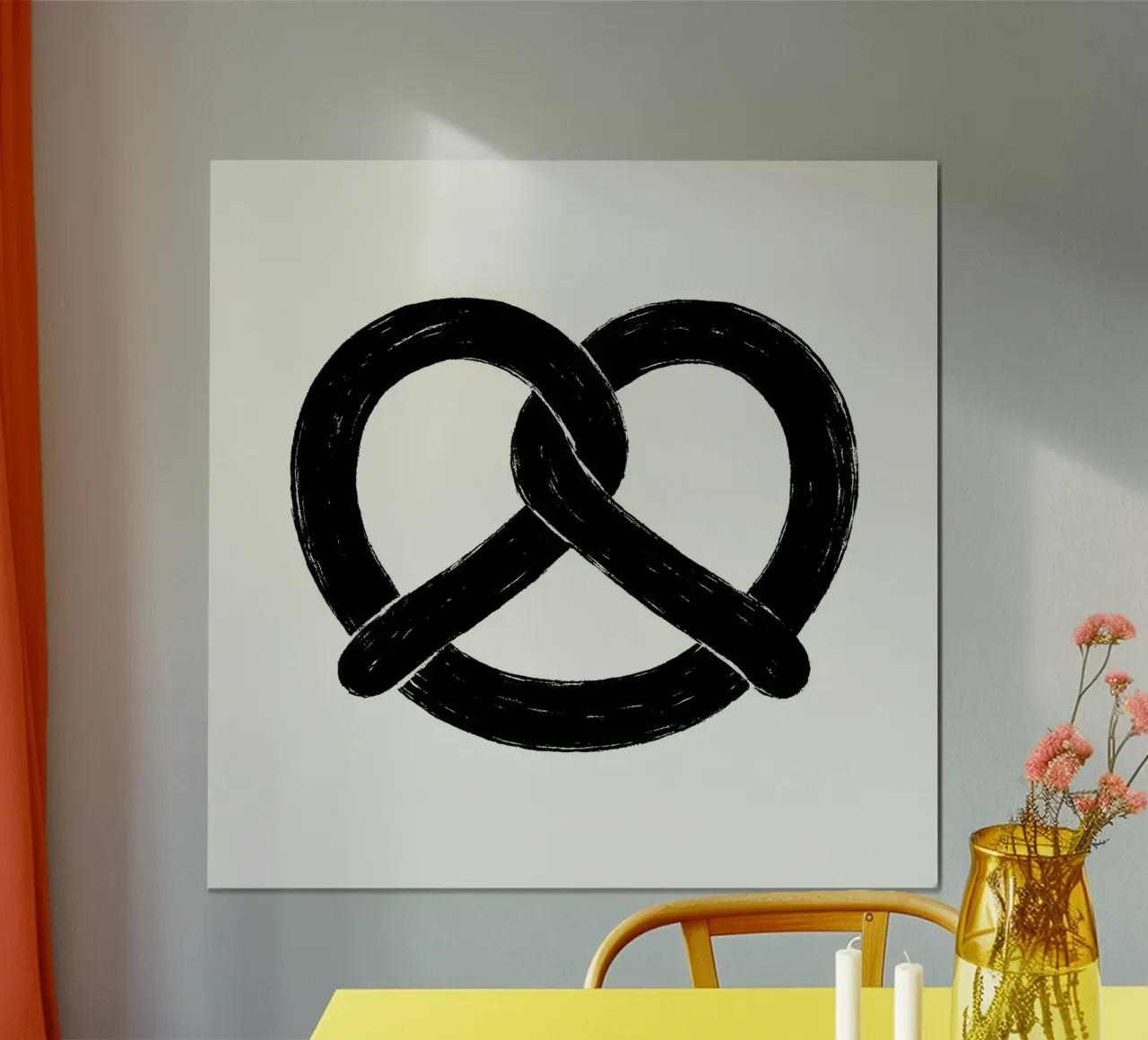 Pretzel brush stroke painted black and white hahnemühle by Katja Stehle Design