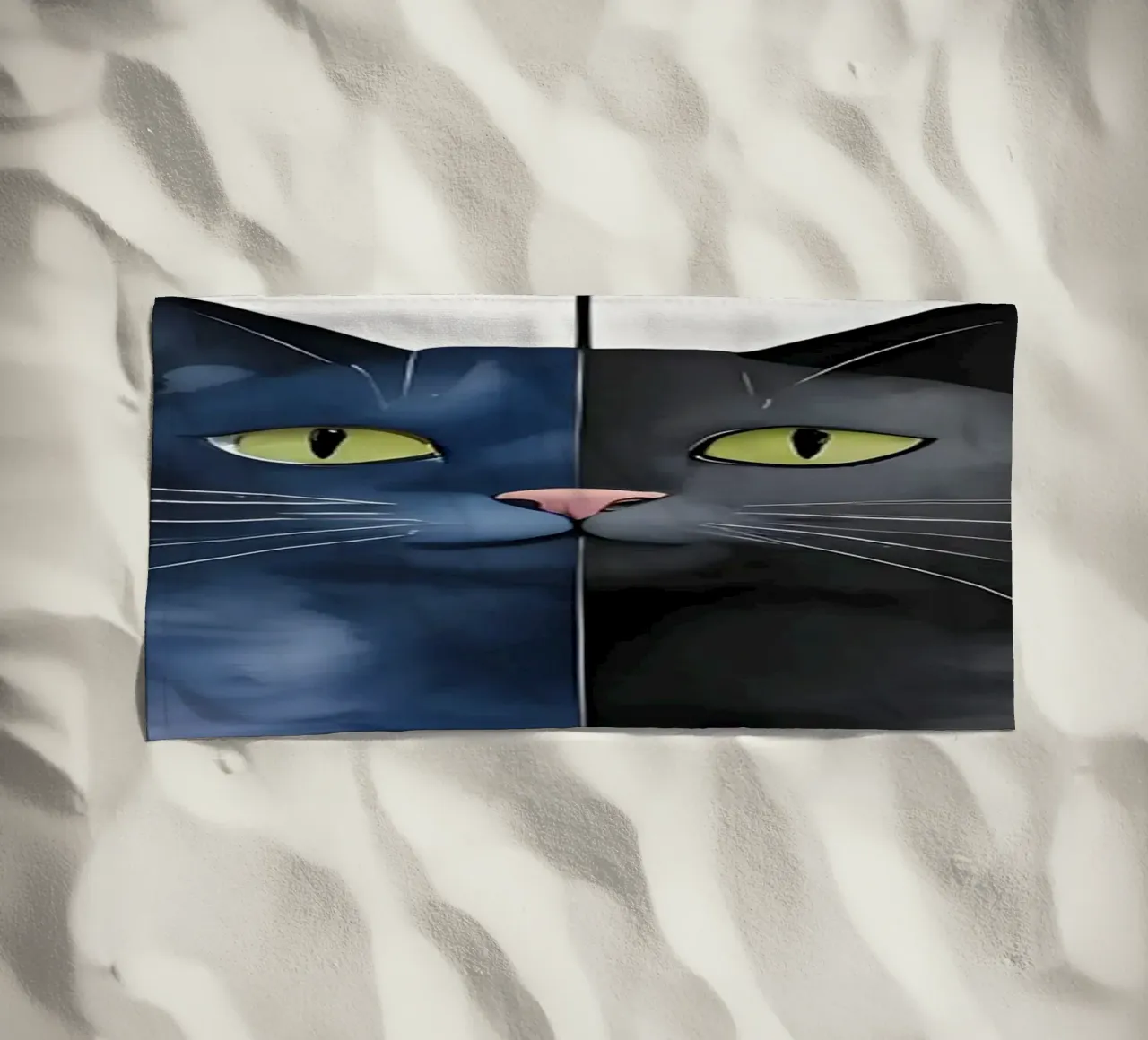 Gatto minimalista 02 telo mare da Minimalism