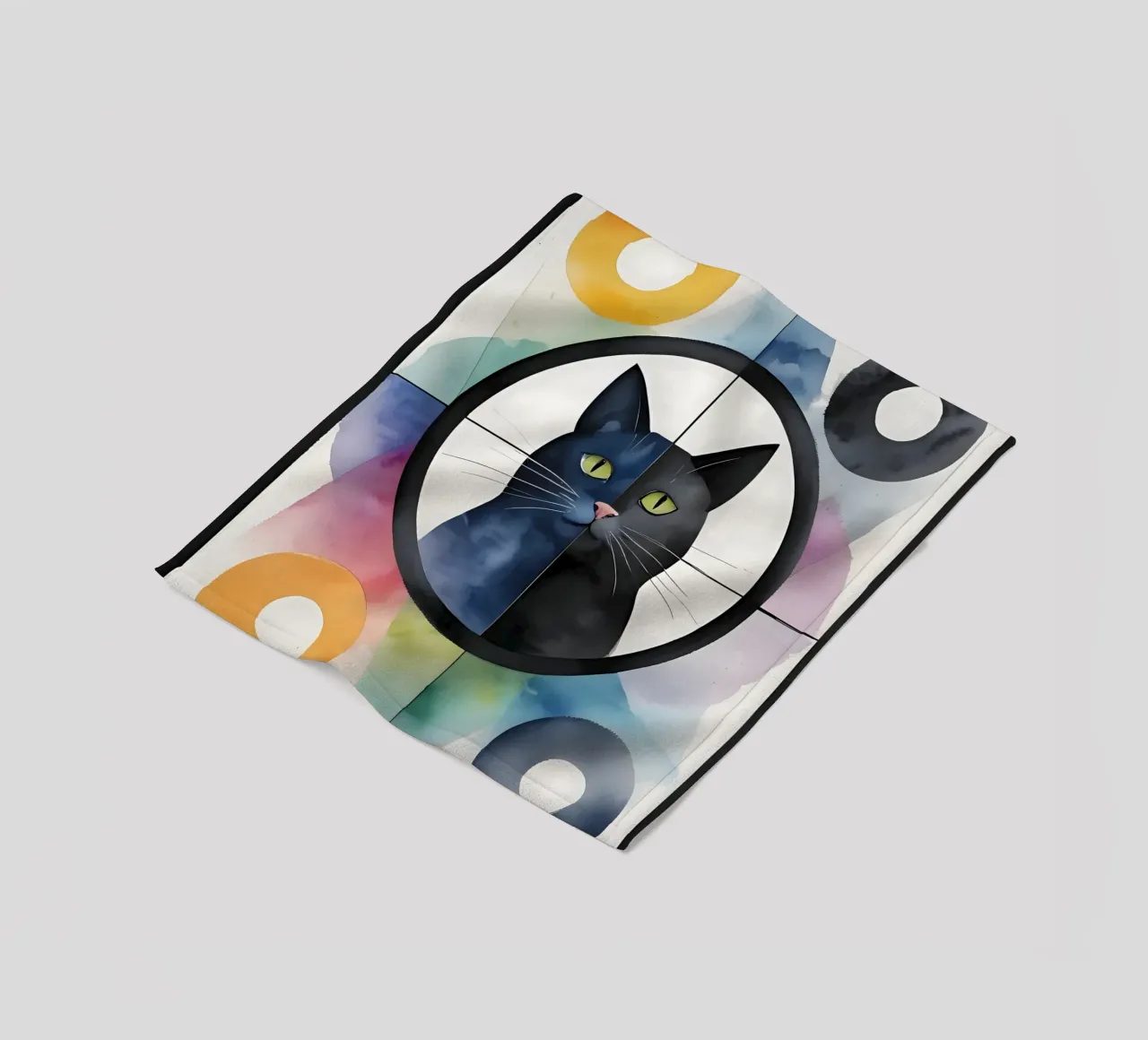 Gatto minimalista 02 coperta in pile da Minimalism