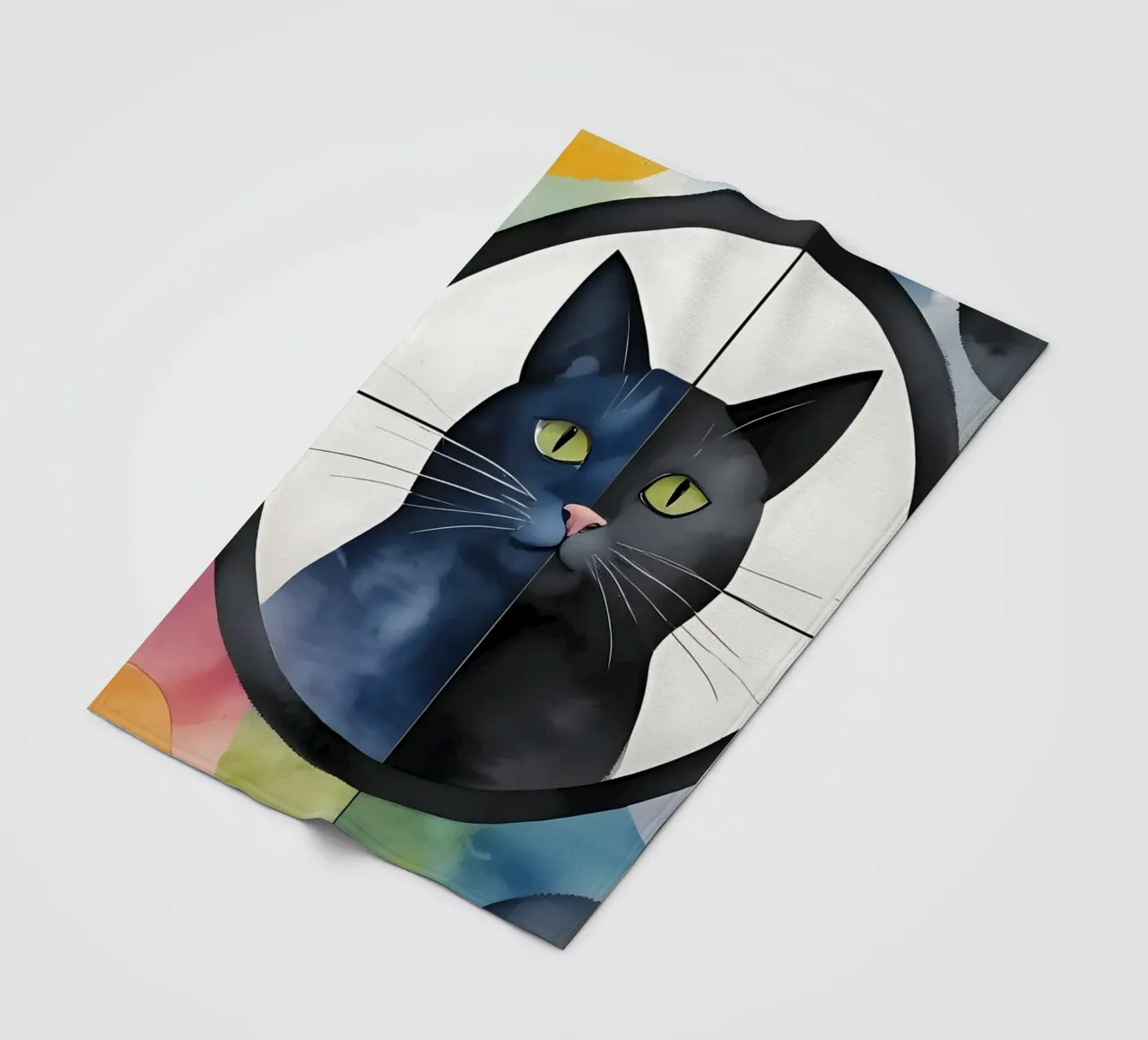 Gatto minimalista 02 coperta in pile da Minimalism