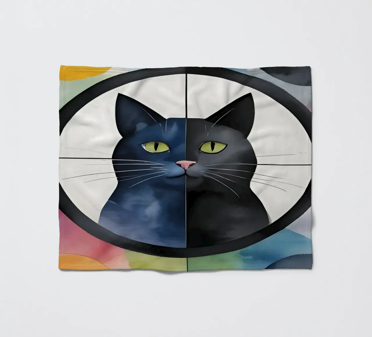 Gatto minimalista 02 coperta in pile da Minimalism