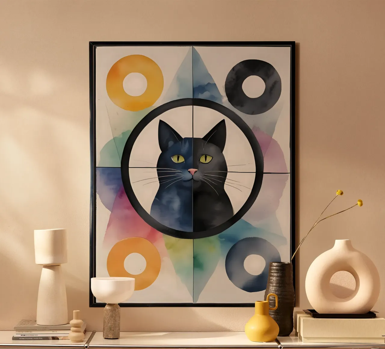 Gatto minimalista 02 carta hahnemühle da Minimalism