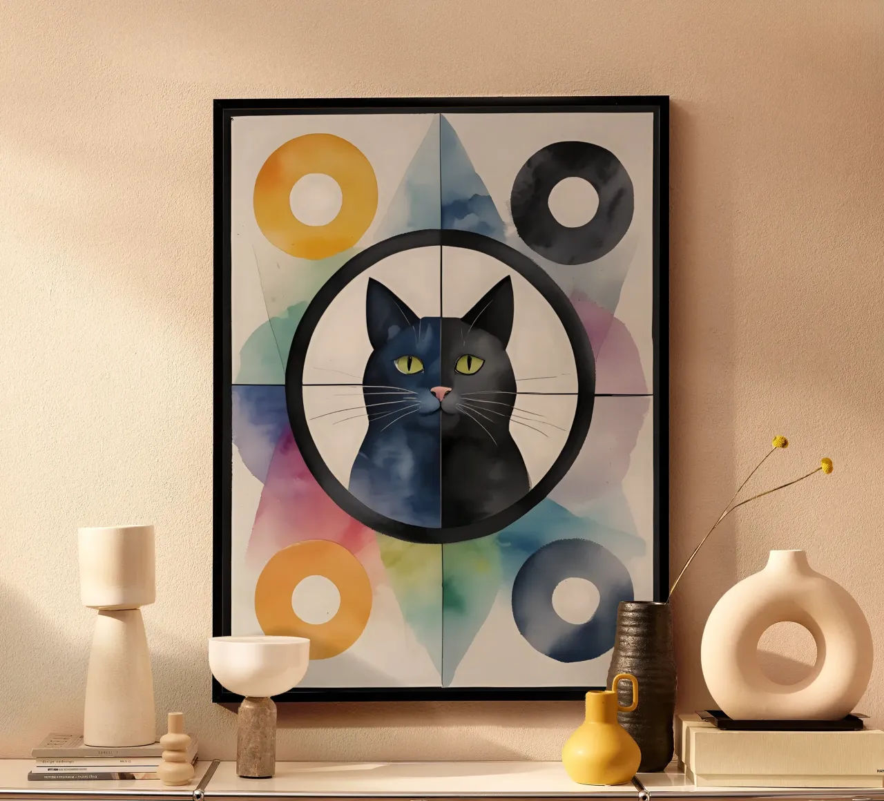 Gatto minimalista 02 carta hahnemühle da Minimalism