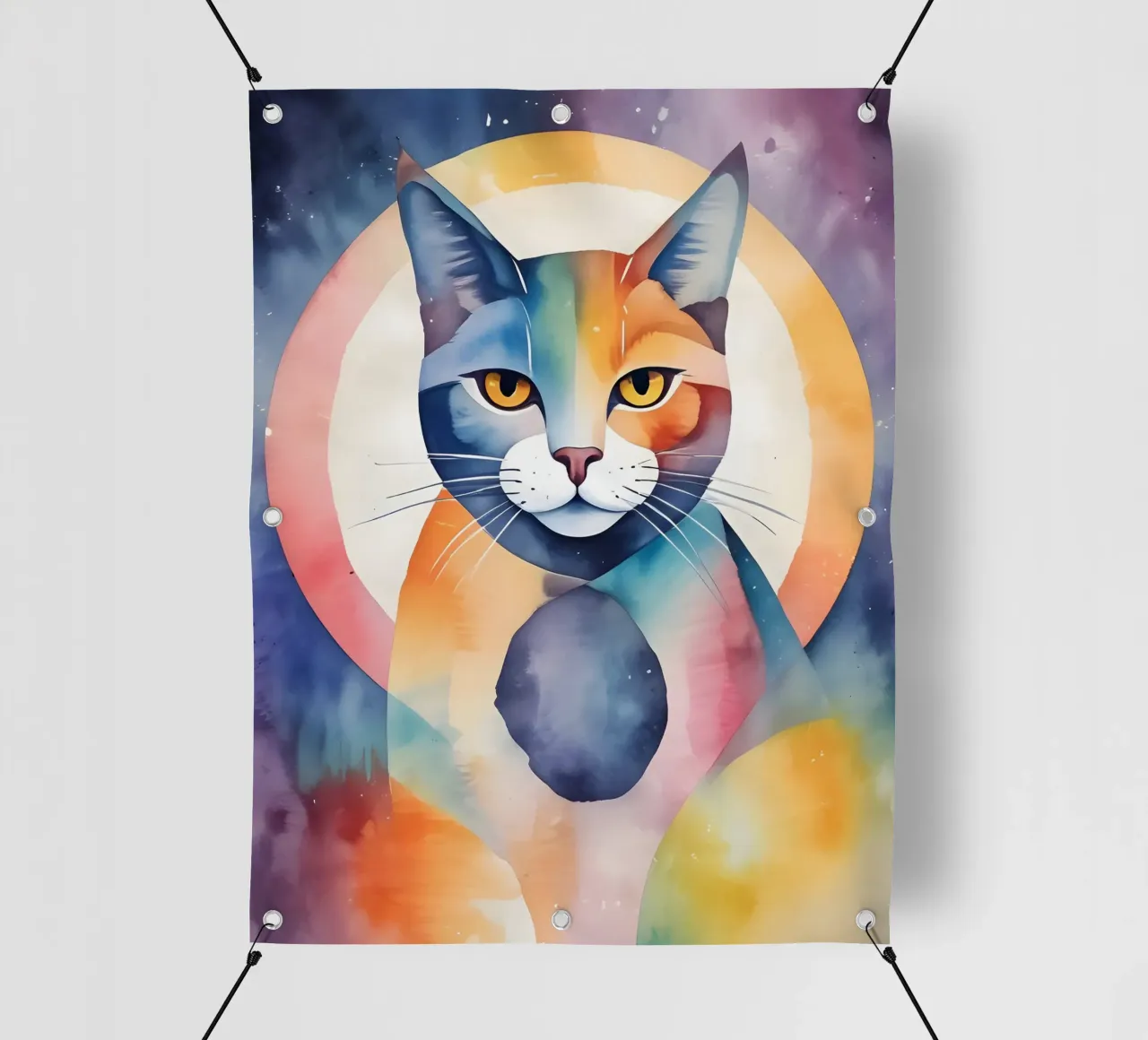 Gatto minimalista 04 telo in pvc da Minimalism