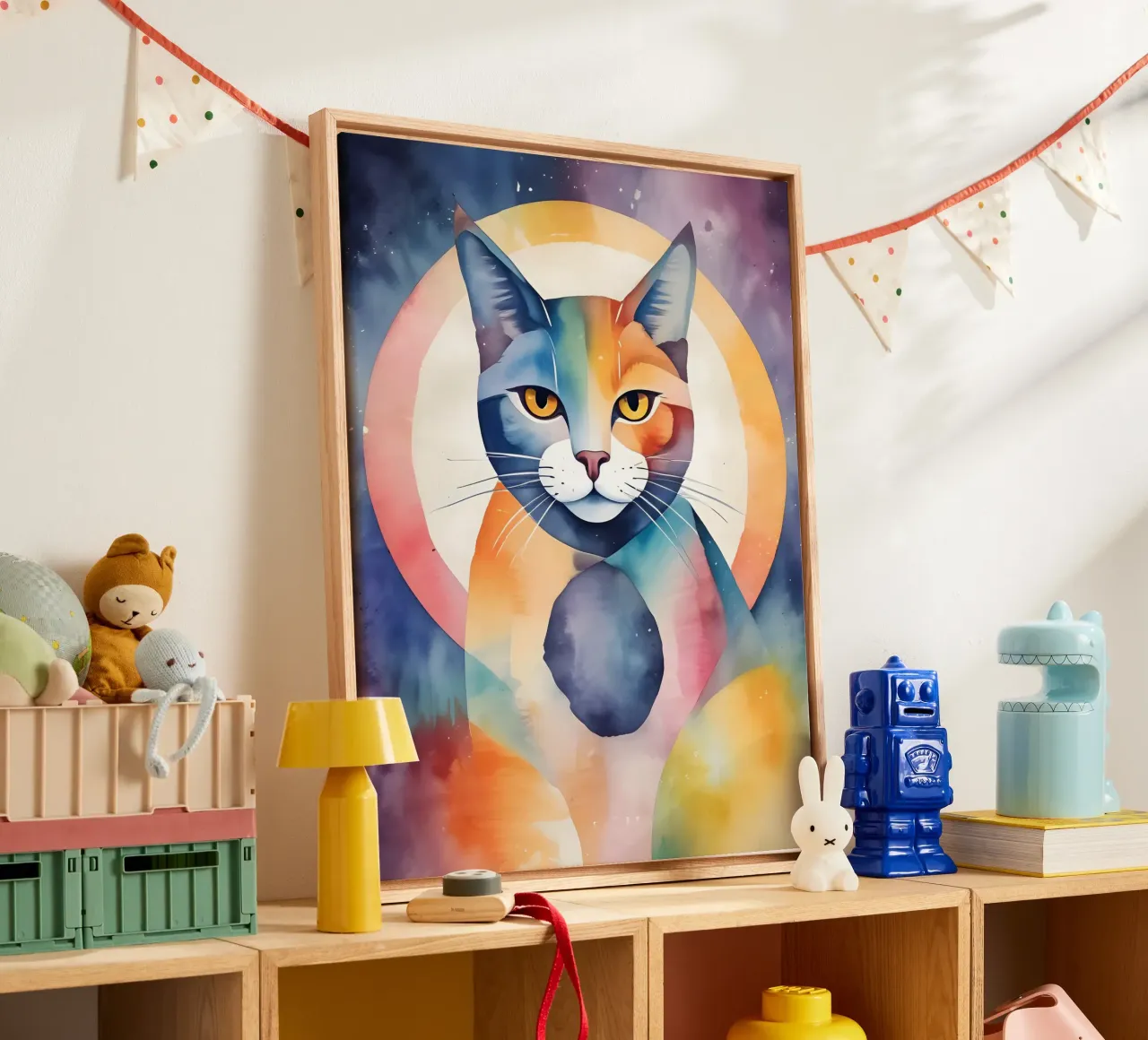 Kattenminimalisme 04 canvas met Baklijst van Minimalism
