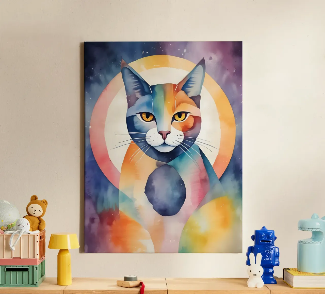 Kattenminimalisme 04 canvas met Baklijst van Minimalism
