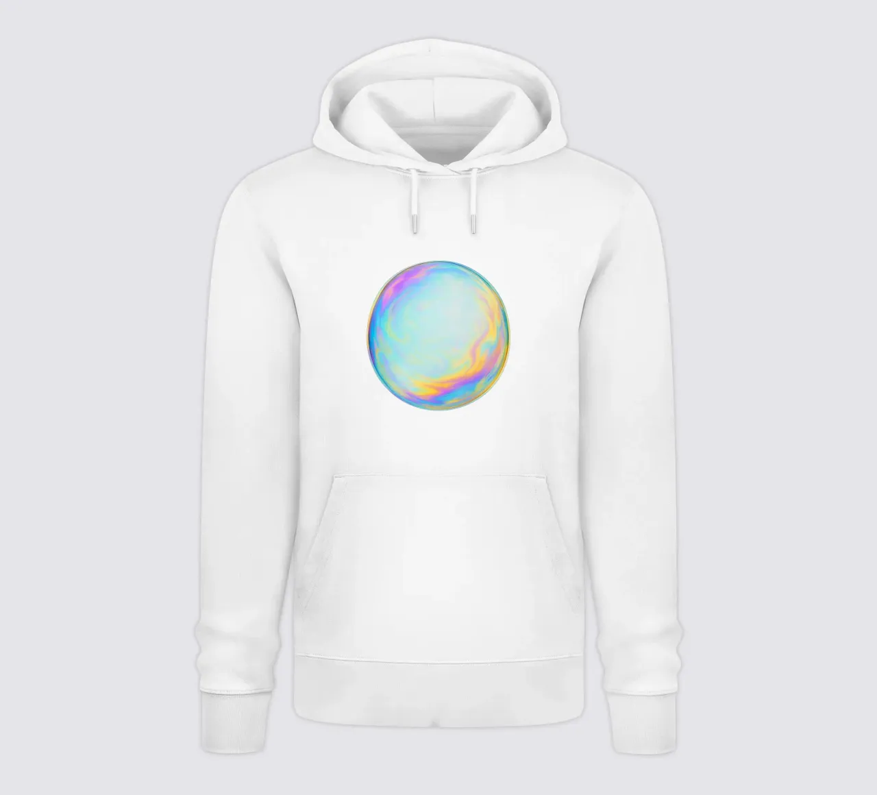 Bolla di sapone colorata e iridescente felpa con cappuccio da Katja Stehle Design