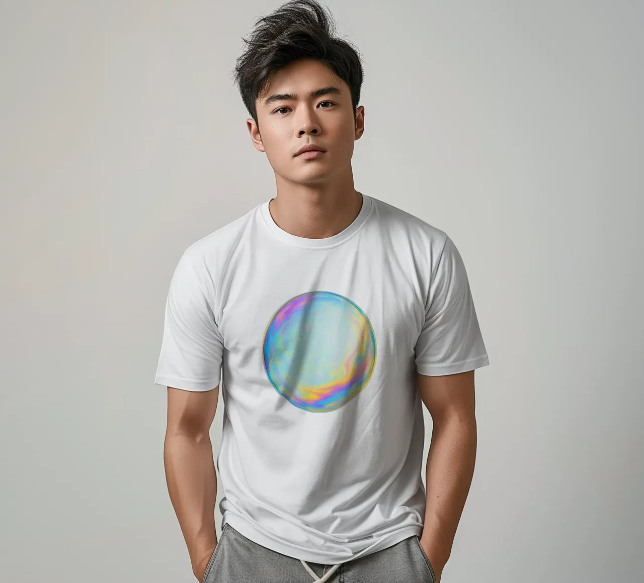 Bolla di sapone colorata e iridescente t-shirt da Katja Stehle Design