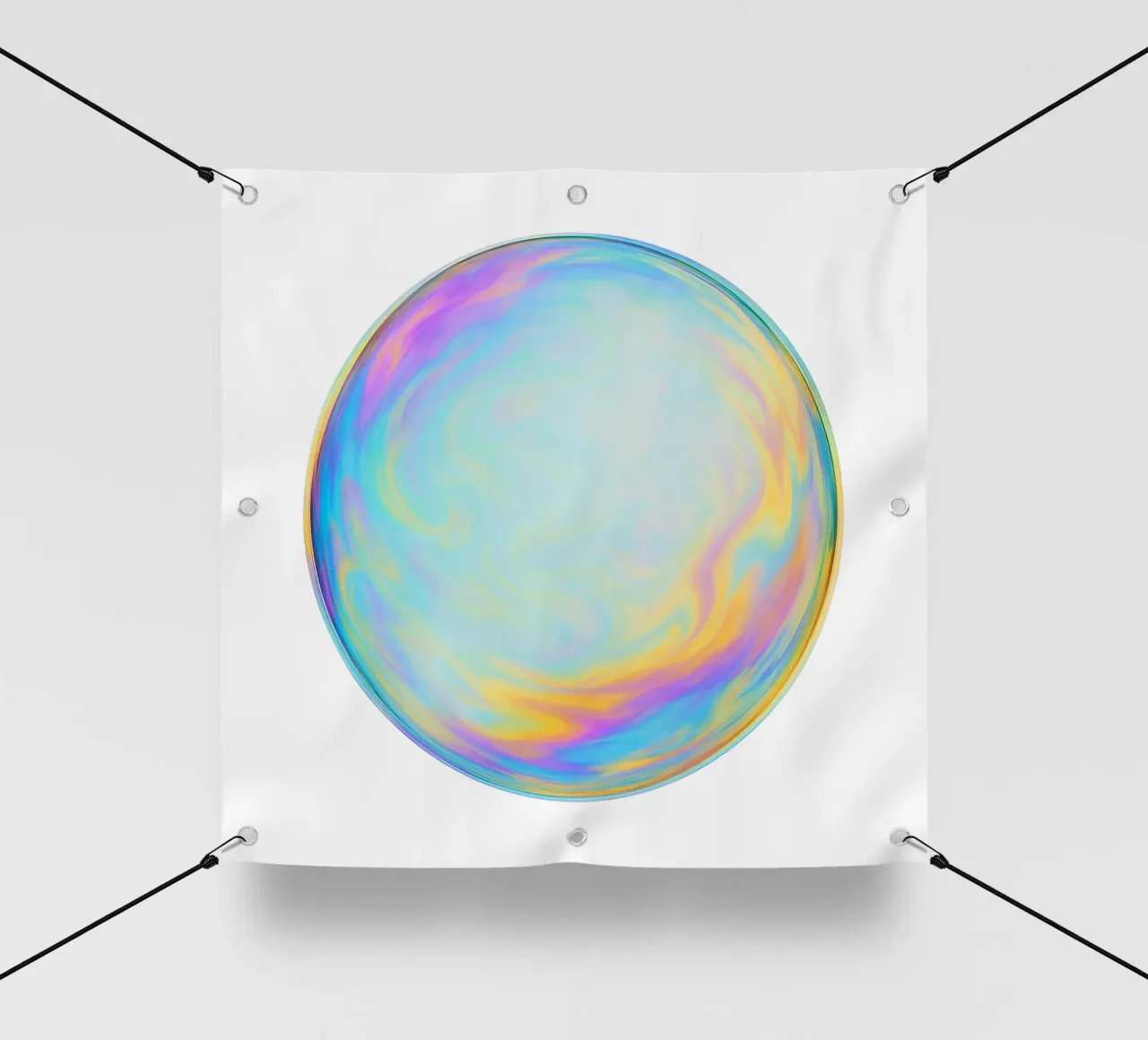 Bolla di sapone colorata e iridescente telo in pvc da Katja Stehle Design