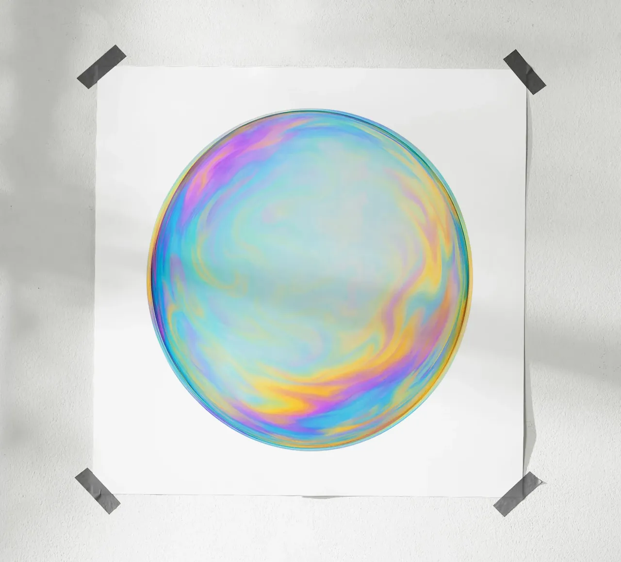 Bolla di sapone colorata e iridescente carta hahnemühle da Katja Stehle Design