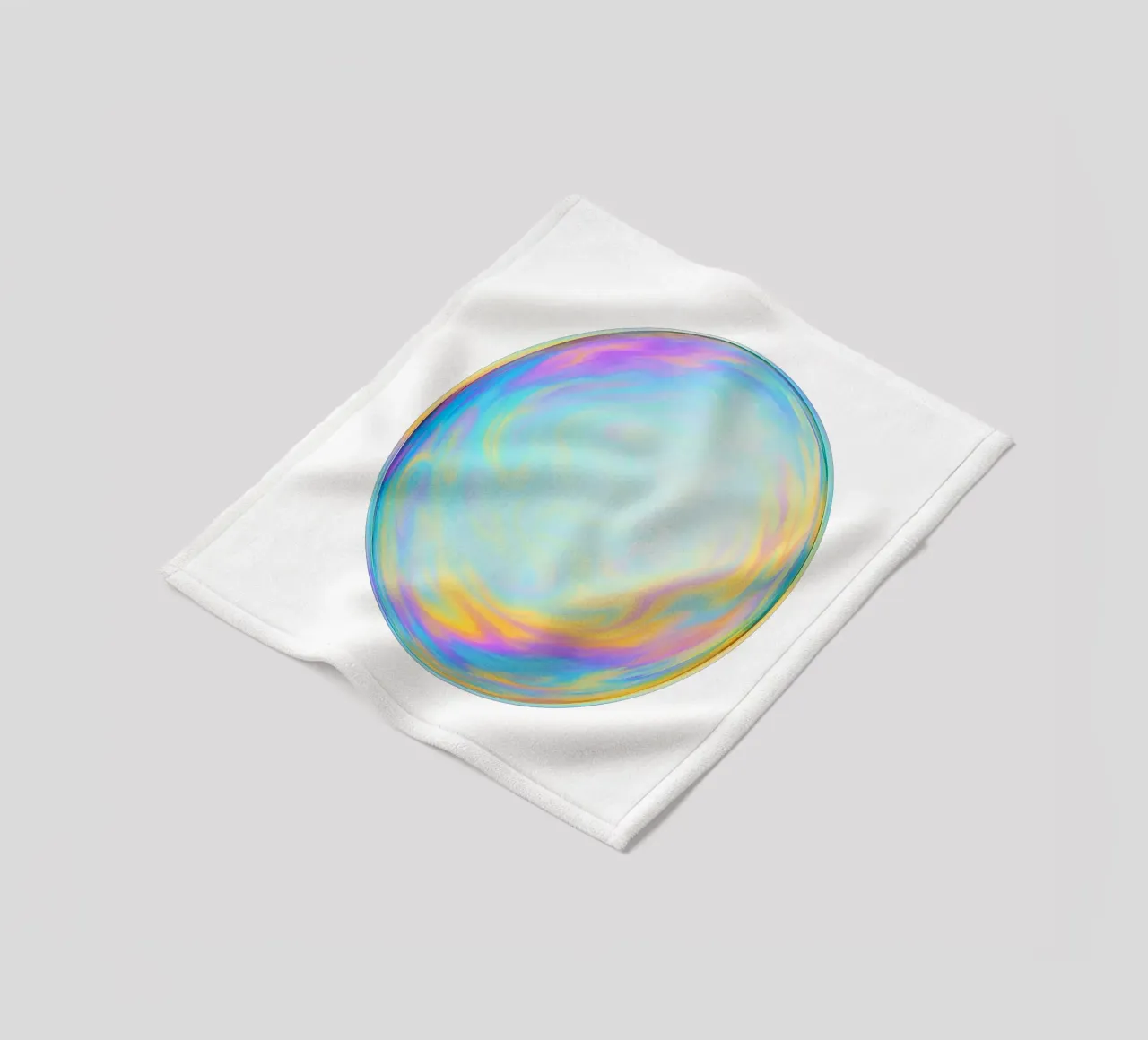 Bolla di sapone colorata e iridescente coperta in pile da Katja Stehle Design