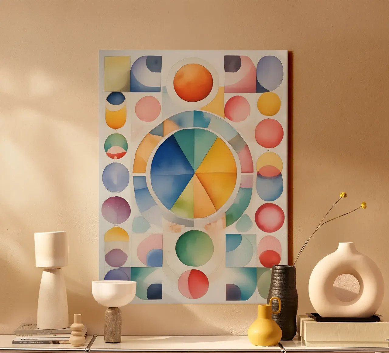 Geometrisch minimalisme 03 canvas met Baklijst van Minimalism