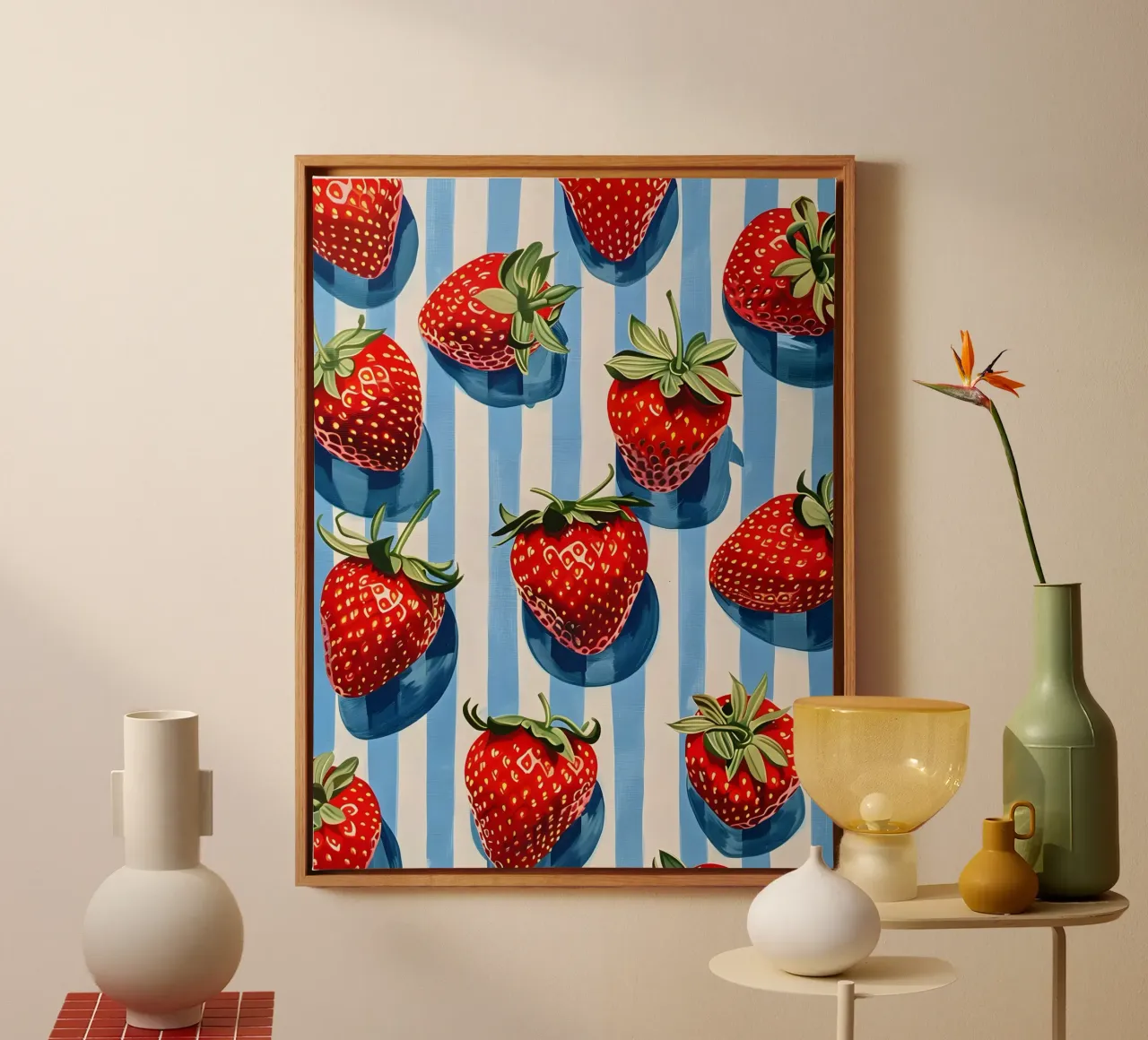 Le fragole tela con Cornice a cassetta da Gypsy Galleria