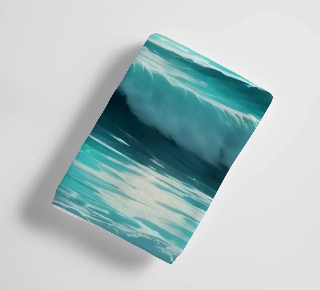 Vibrant abstract ocean waves under a luminous moonlight towel by DesignDoodle