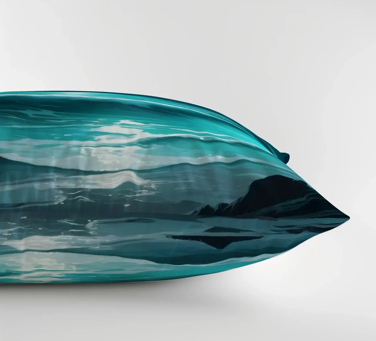 Stunning abstract ocean view with glowing moonlight decorative cushion by DesignDoodle