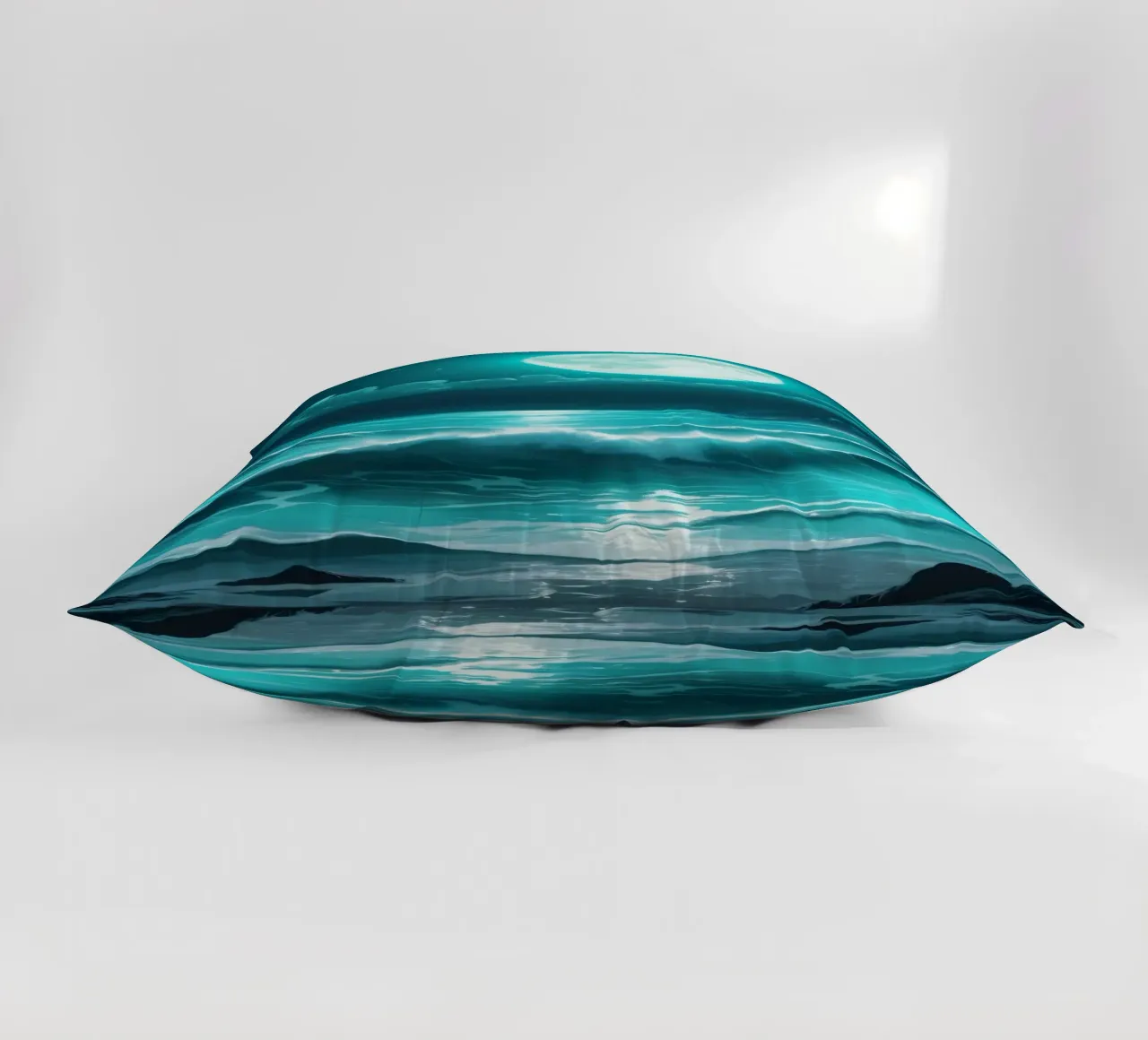Stunning abstract ocean view with glowing moonlight decorative cushion by DesignDoodle