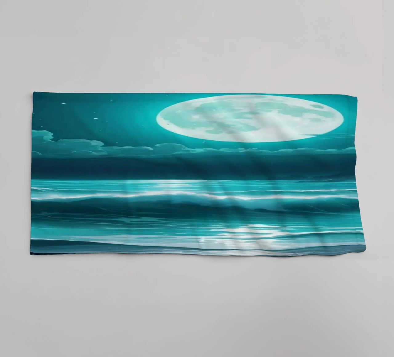 Stunning abstract ocean view with glowing moonlight towel by DesignDoodle
