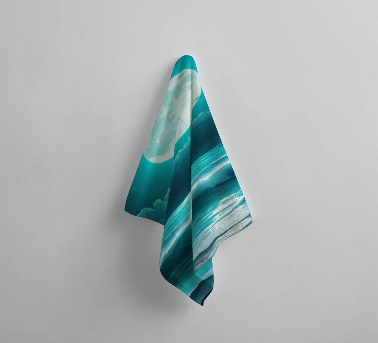 Stunning abstract ocean view with glowing moonlight towel by DesignDoodle