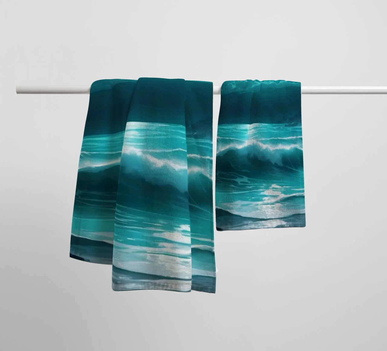 Stunning abstract ocean view with glowing moonlight towel by DesignDoodle
