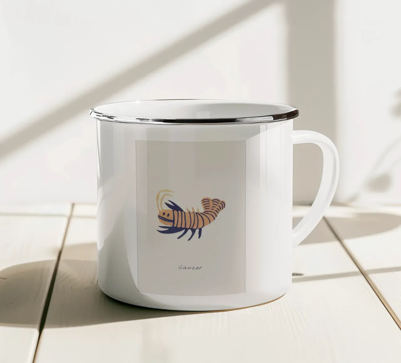 Cancer tazza in smalto da Little Flourishes
