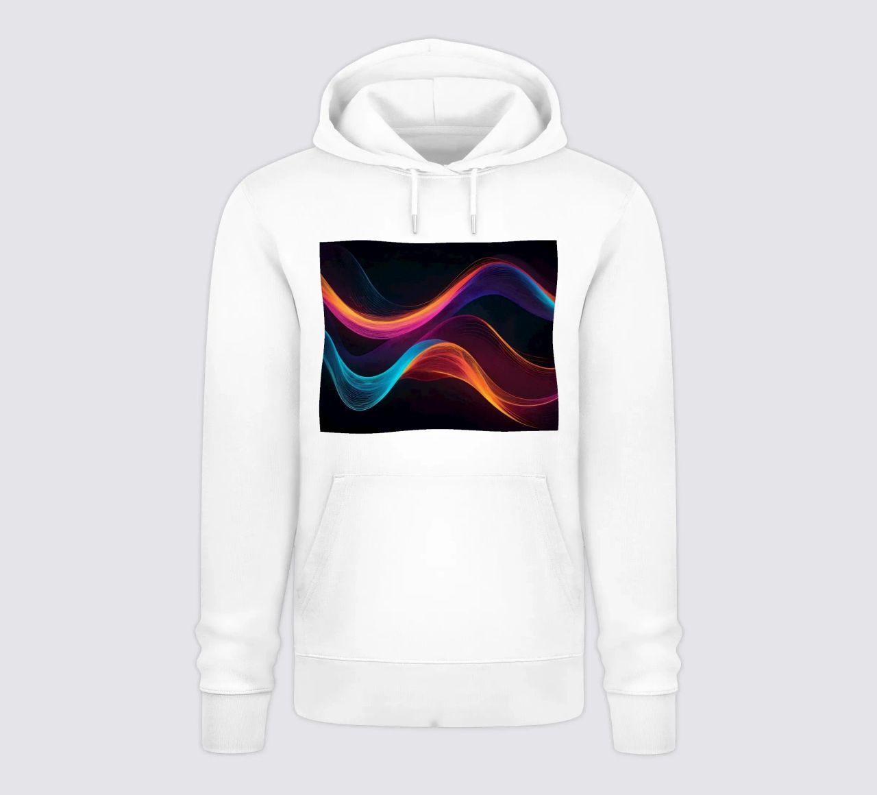 Vibrant abstract waves of color creating a dynamic visual hoodie by DesignDoodle