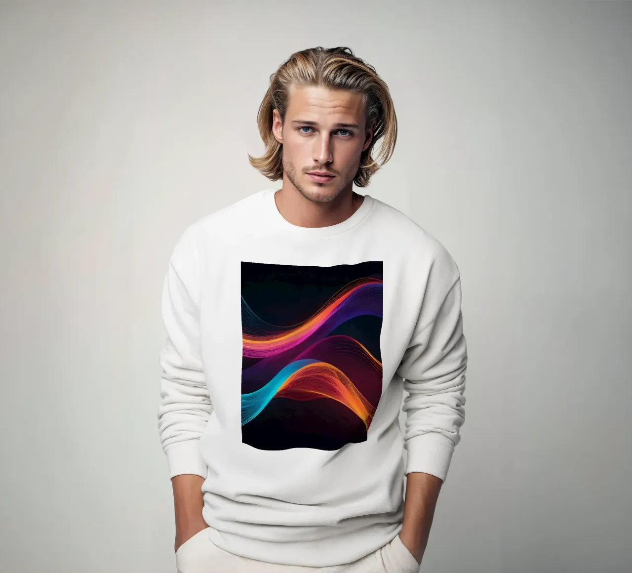 Vibranti onde astratte di colore che creano un'immagine dinamica. felpa da DesignDoodle