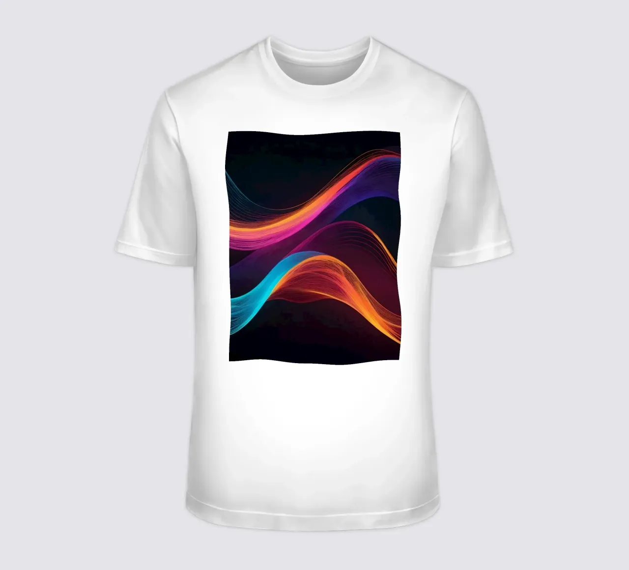 Vibrant abstract waves of color creating a dynamic visual t-shirt by DesignDoodle