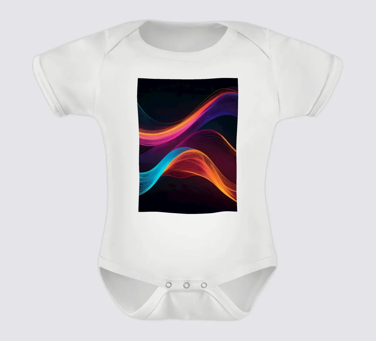 Vagues de couleurs abstraites et vibrantes créant un visuel dynamique body bébé de DesignDoodle