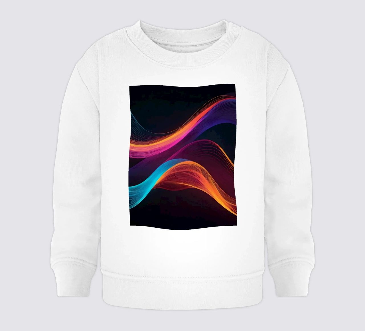 Vibrant abstract waves of color creating a dynamic visual baby sweatshirt by DesignDoodle