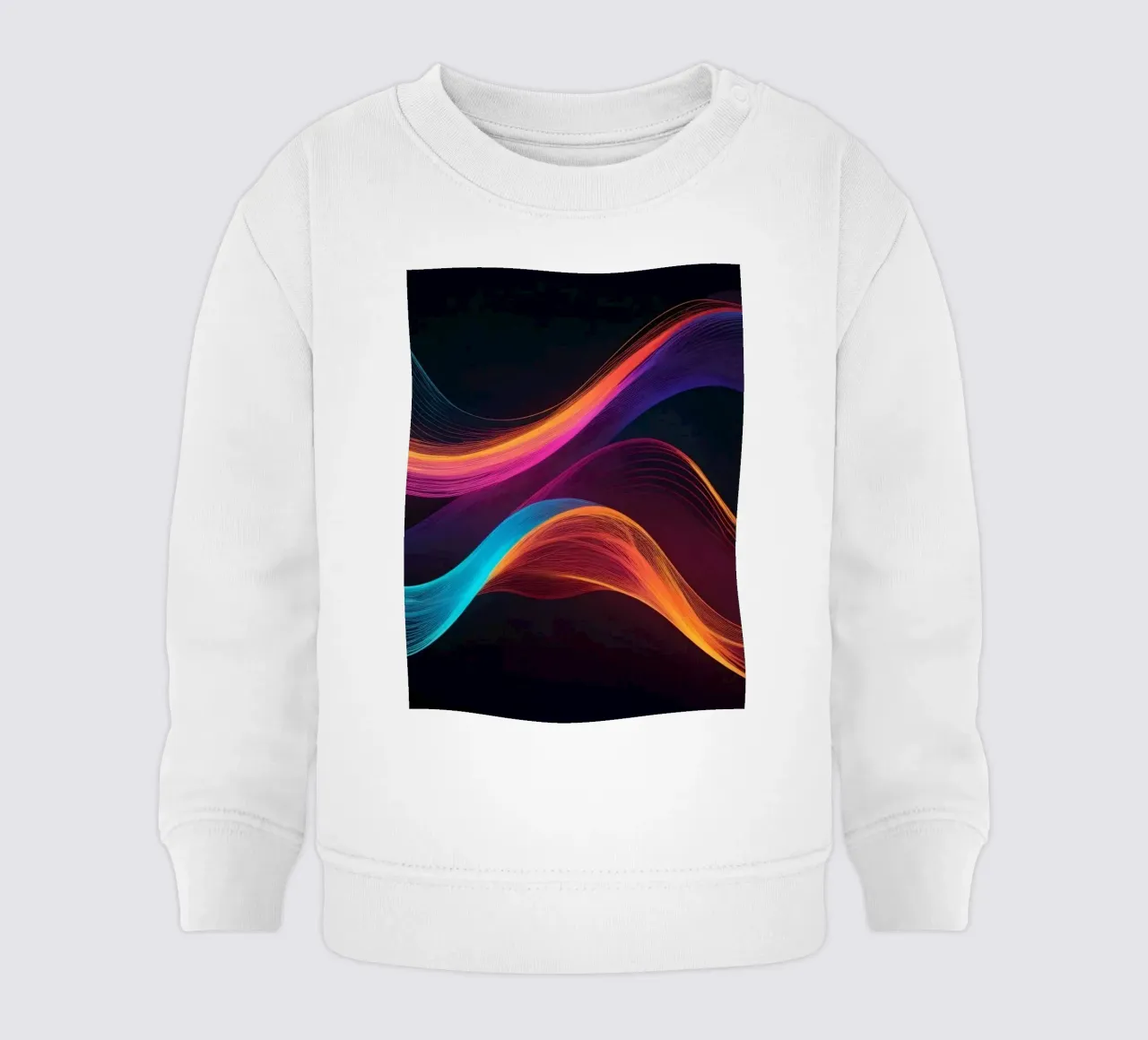 Vibrant abstract waves of color creating a dynamic visual baby sweatshirt by DesignDoodle