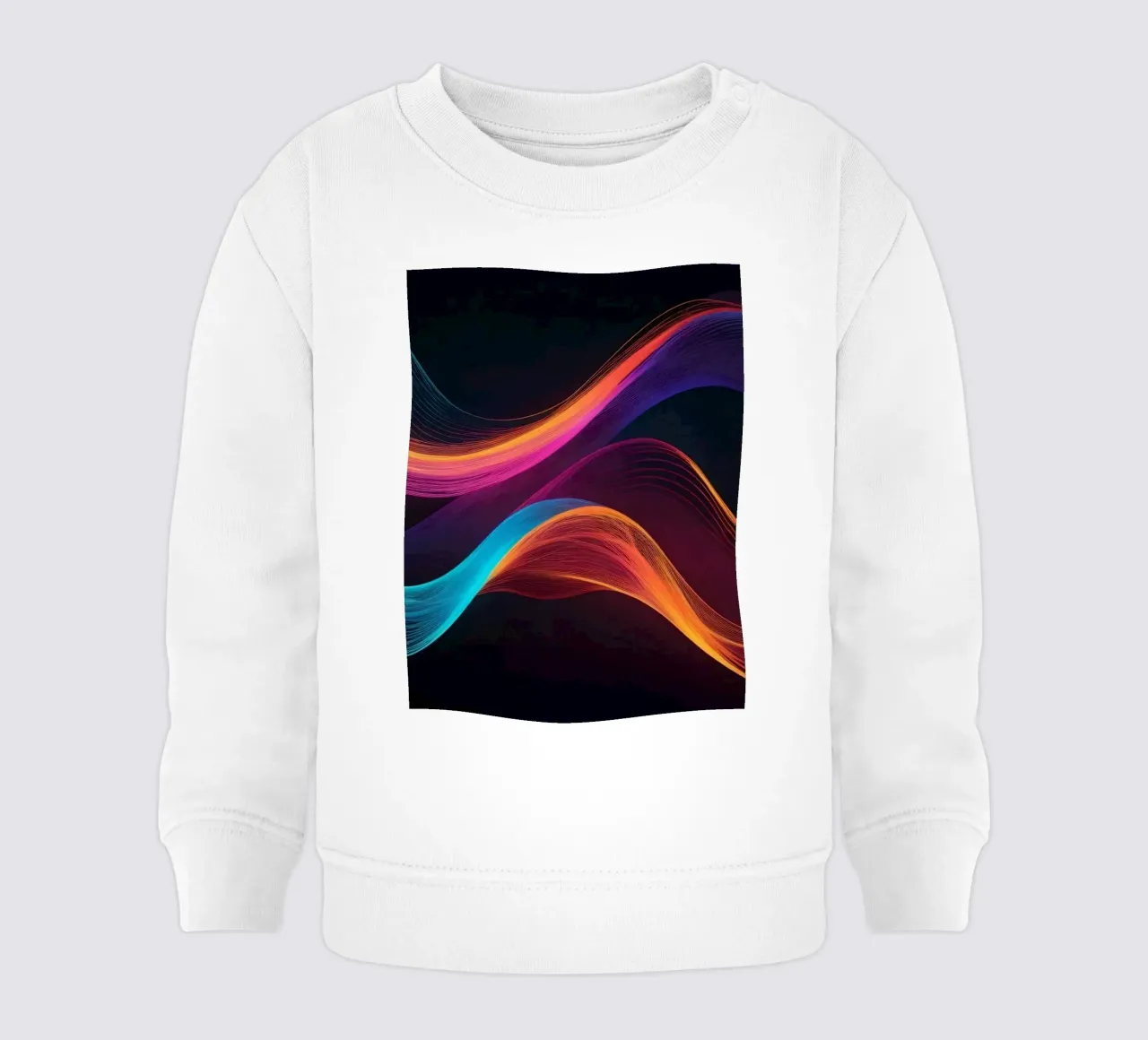 Vibrant abstract waves of color creating a dynamic visual baby sweatshirt by DesignDoodle