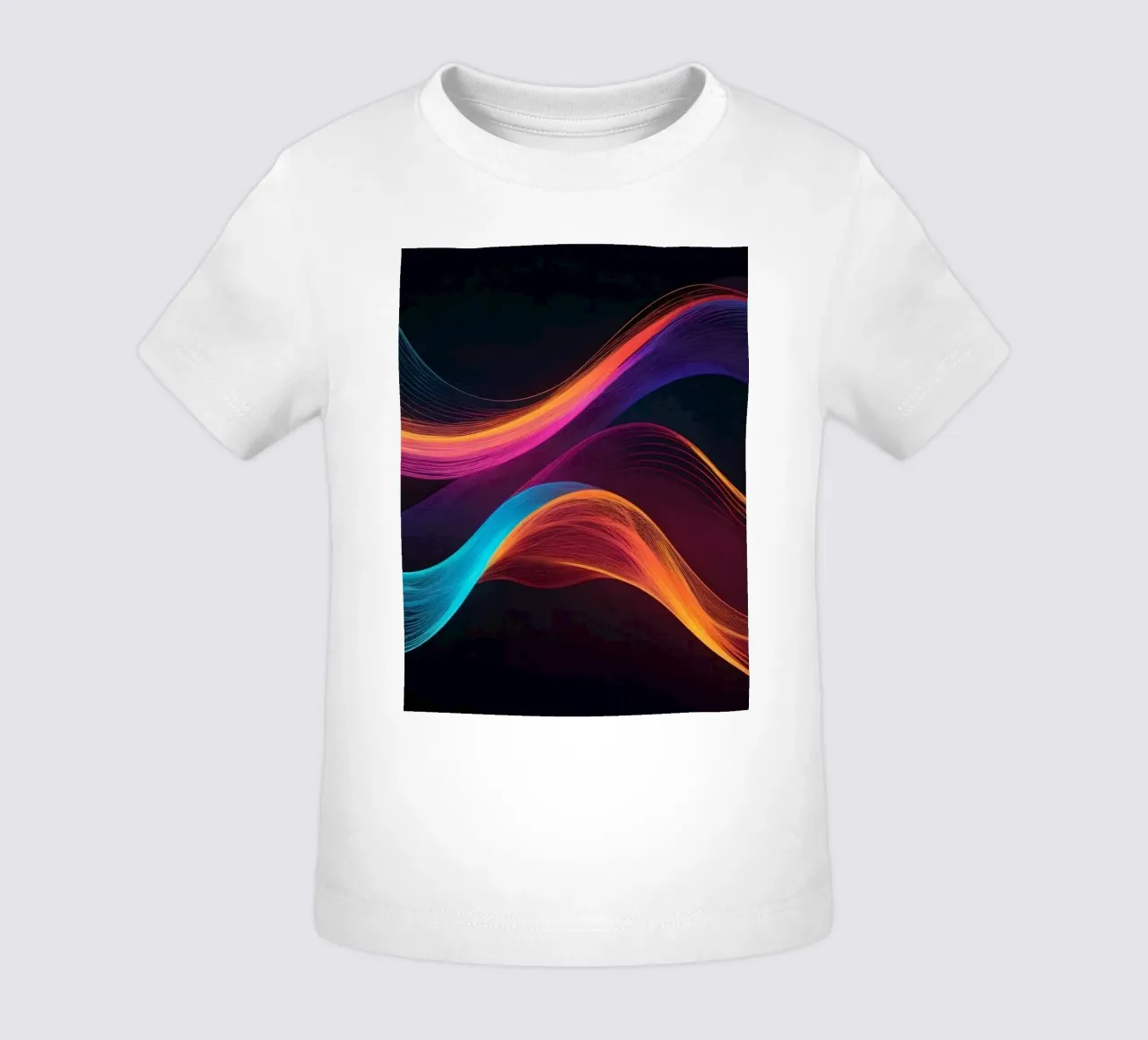 Vagues de couleurs abstraites et vibrantes créant un visuel dynamique t-shirt pour bébé de DesignDoodle