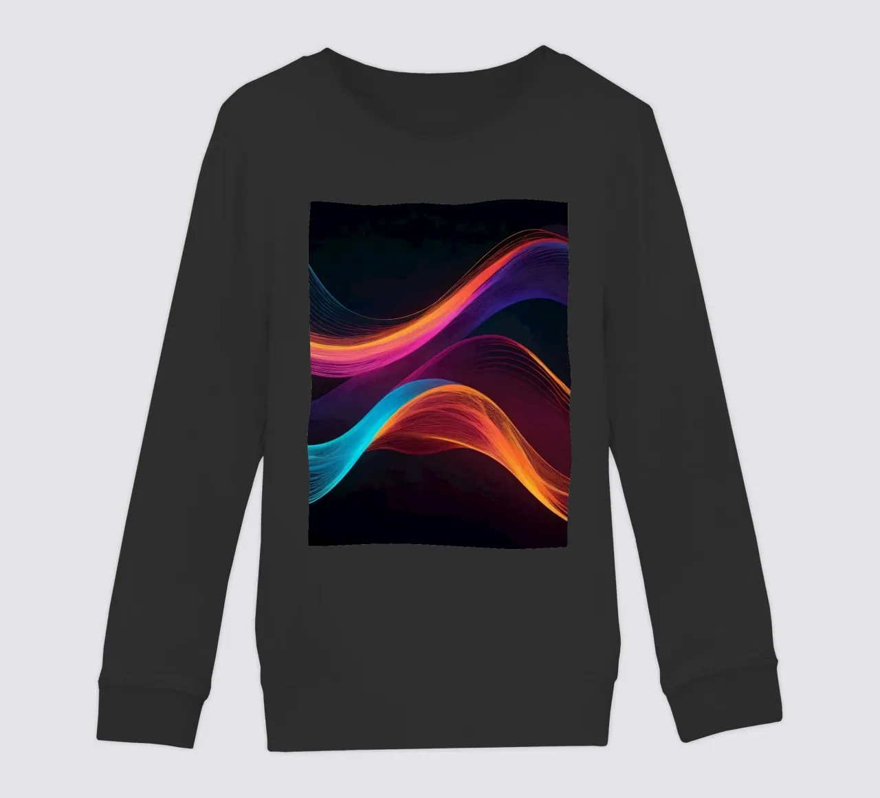 Vagues de couleurs abstraites et vibrantes créant un visuel dynamique sweat enfant de DesignDoodle