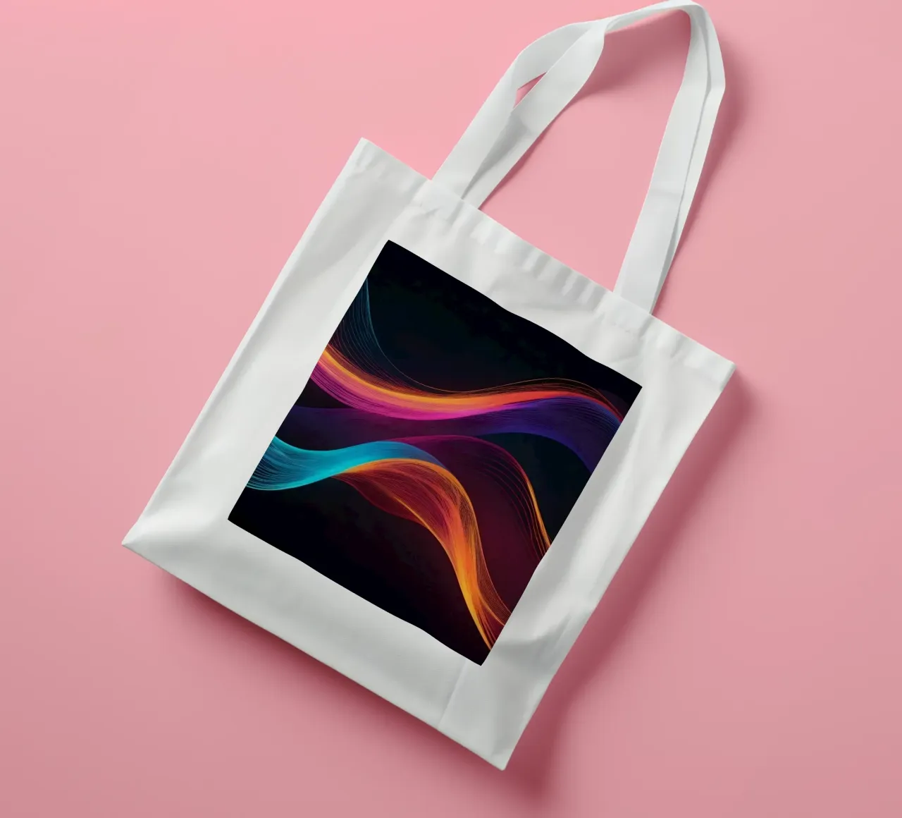 Vagues de couleurs abstraites et vibrantes créant un visuel dynamique tote bag de DesignDoodle
