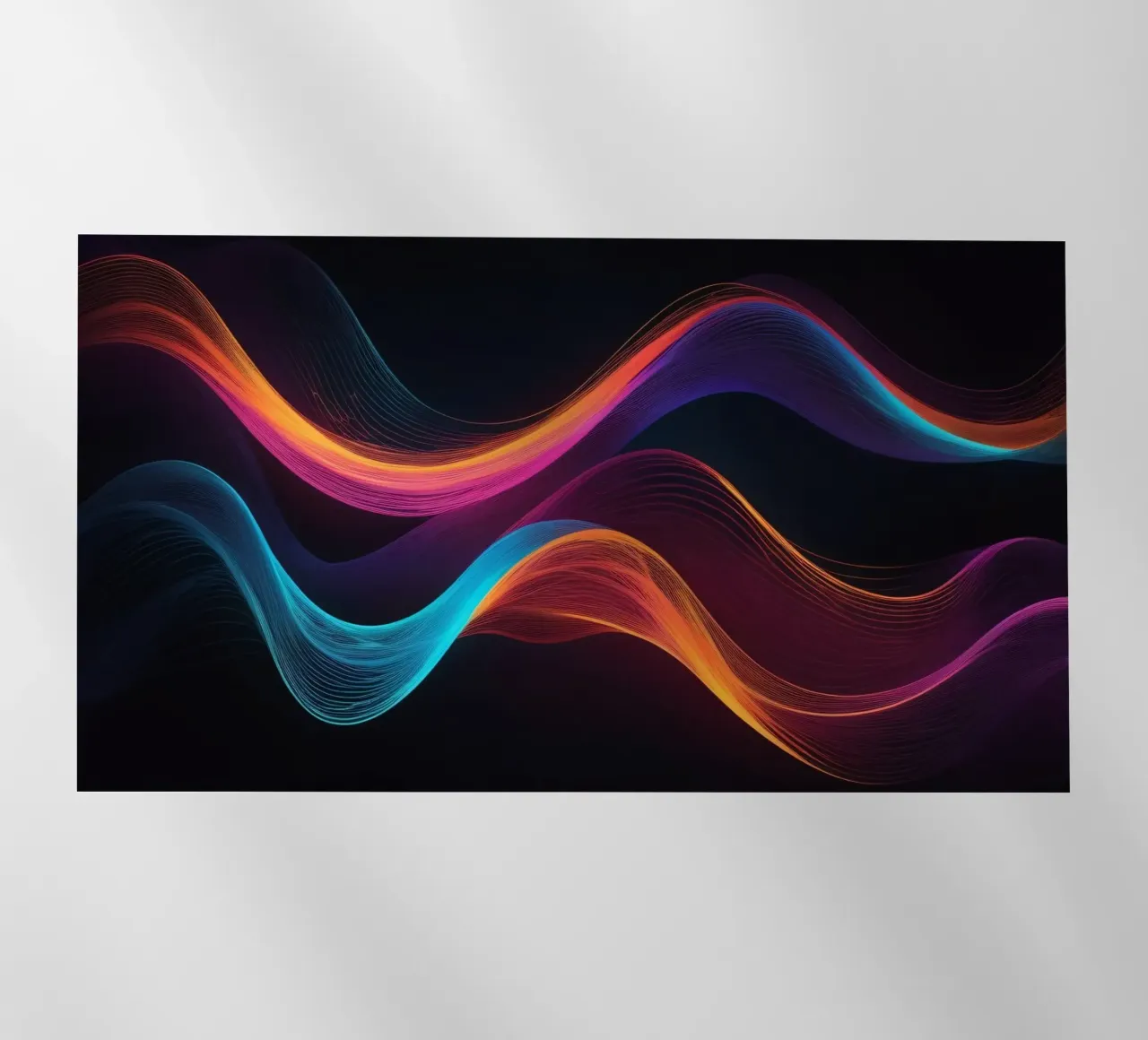 Vibrant abstract waves of color creating a dynamic visual backlit film by DesignDoodle