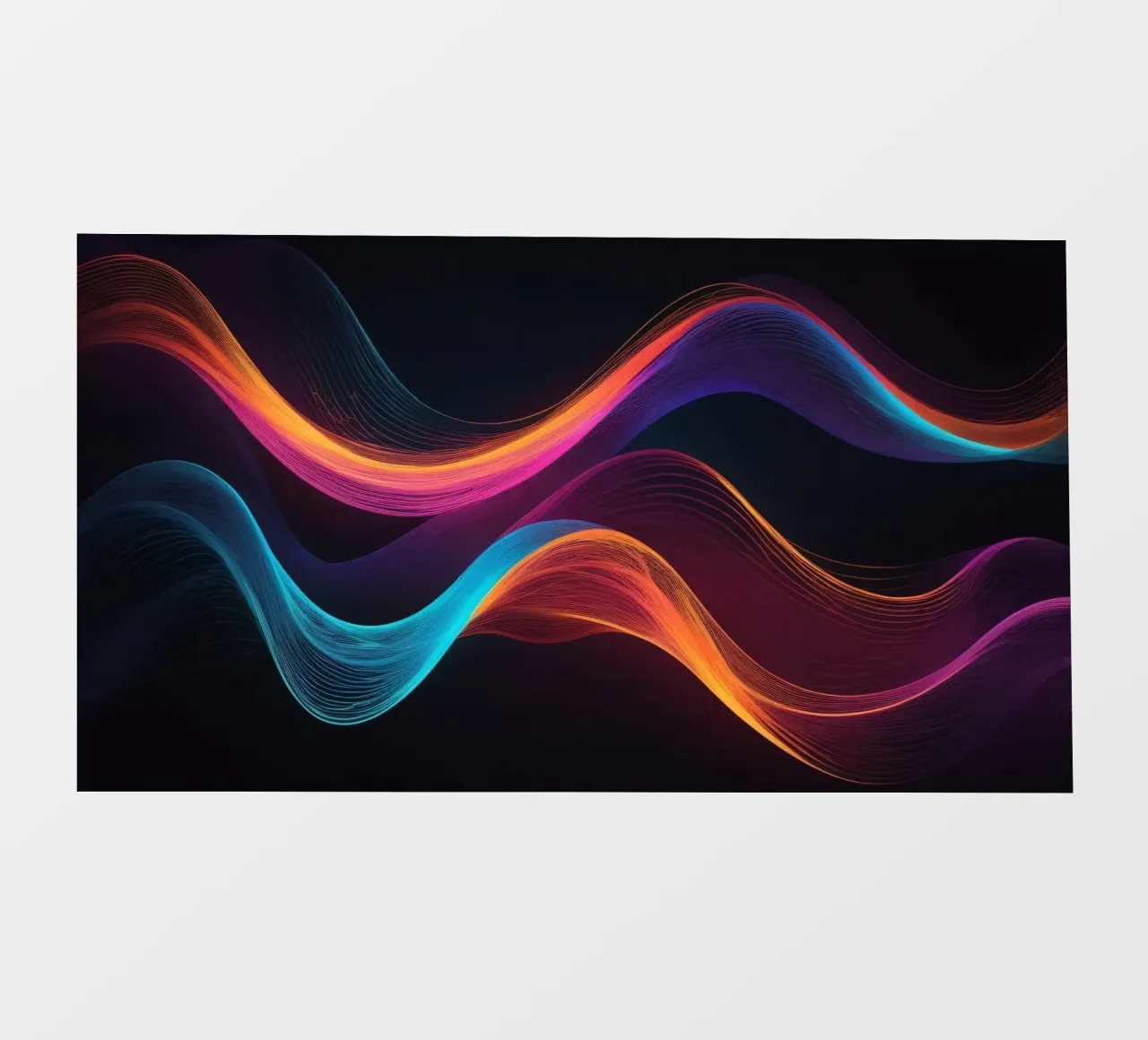 Vagues de couleurs abstraites et vibrantes créant un visuel dynamique papier peint photo de DesignDoodle