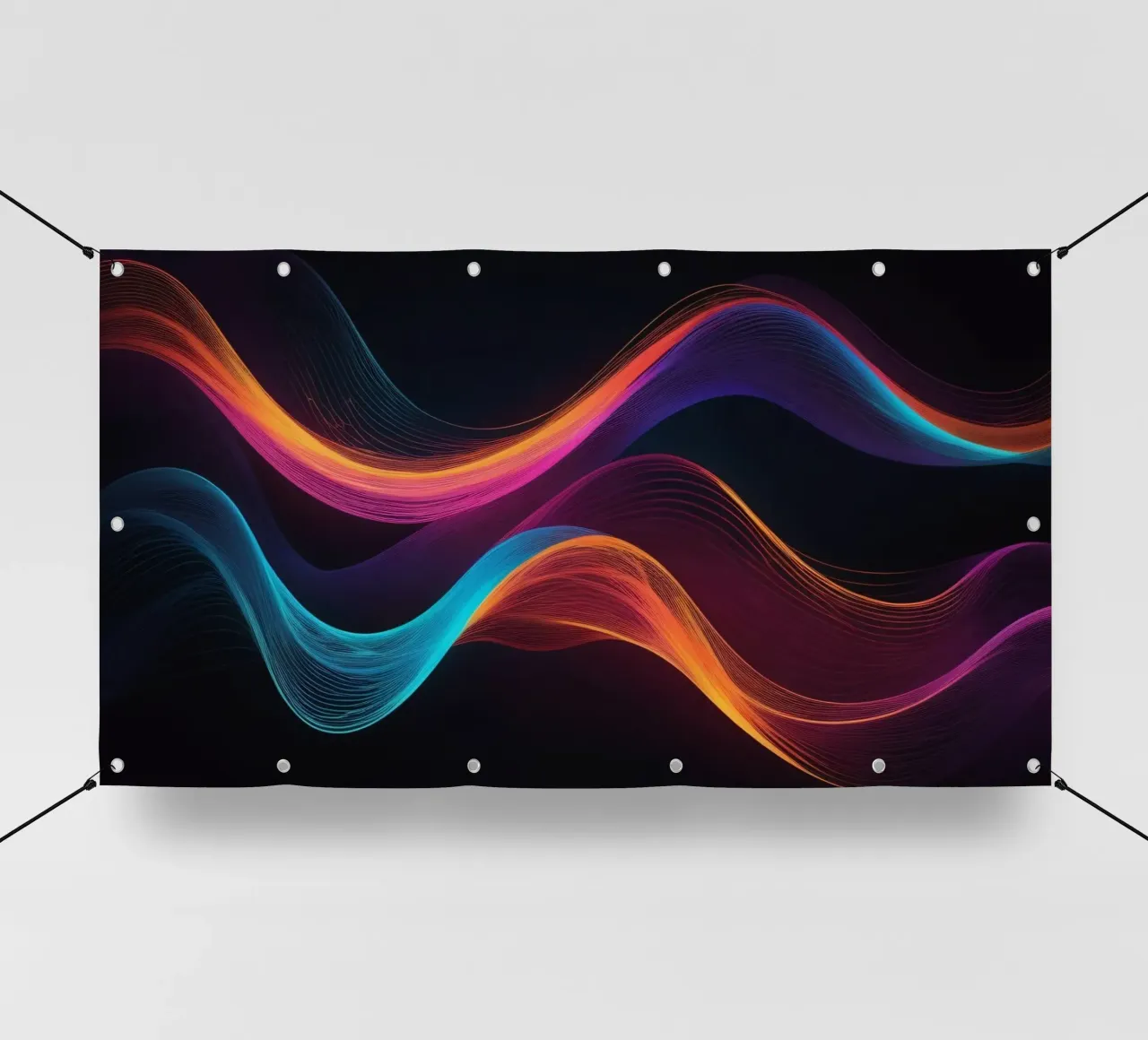 Vibrant abstract waves of color creating a dynamic visual pvc cover by DesignDoodle