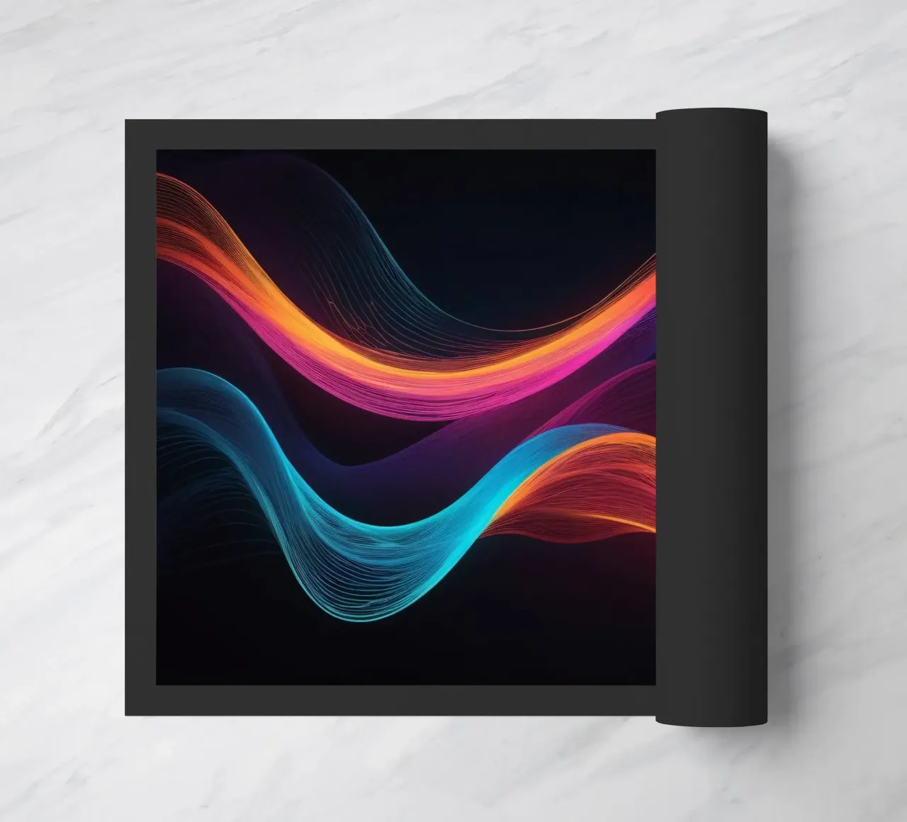 Vibranti onde astratte di colore che creano un'immagine dinamica. zerbino da DesignDoodle