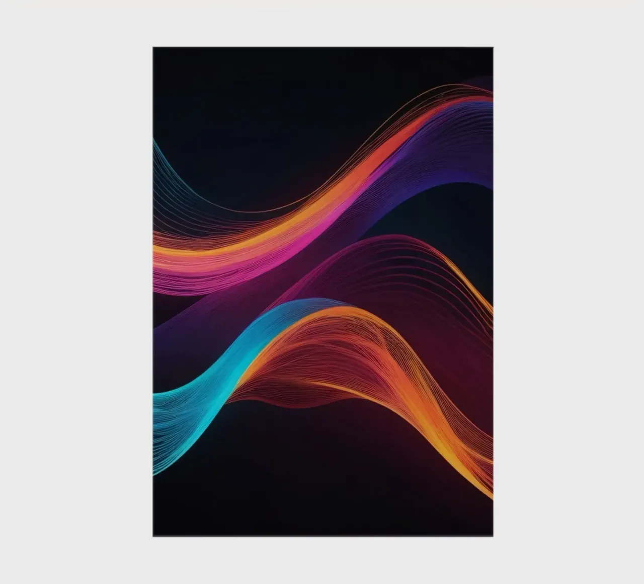 Vibrant abstract waves of color creating a dynamic visual notebook by DesignDoodle