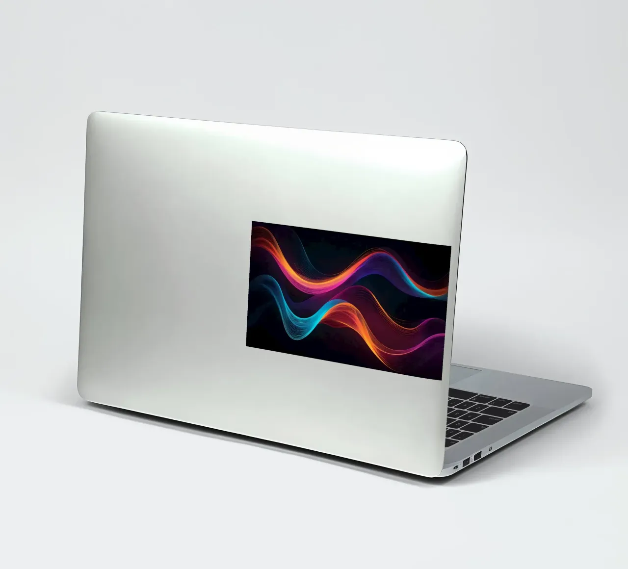 Vibrant abstract waves of color creating a dynamic visual sticker by DesignDoodle