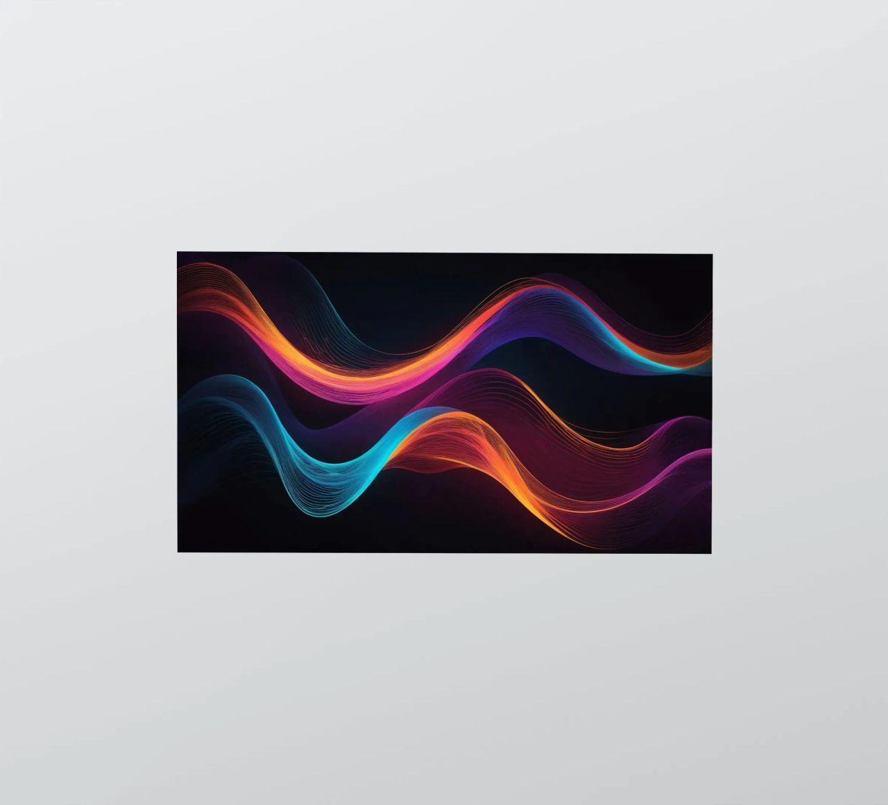 Levendige abstracte golven van kleur creëren een dynamisch beeld sticker van DesignDoodle