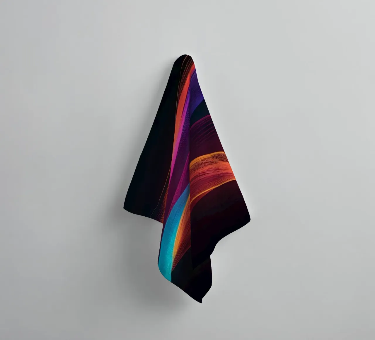 Vibrant abstract waves of color creating a dynamic visual towel by DesignDoodle