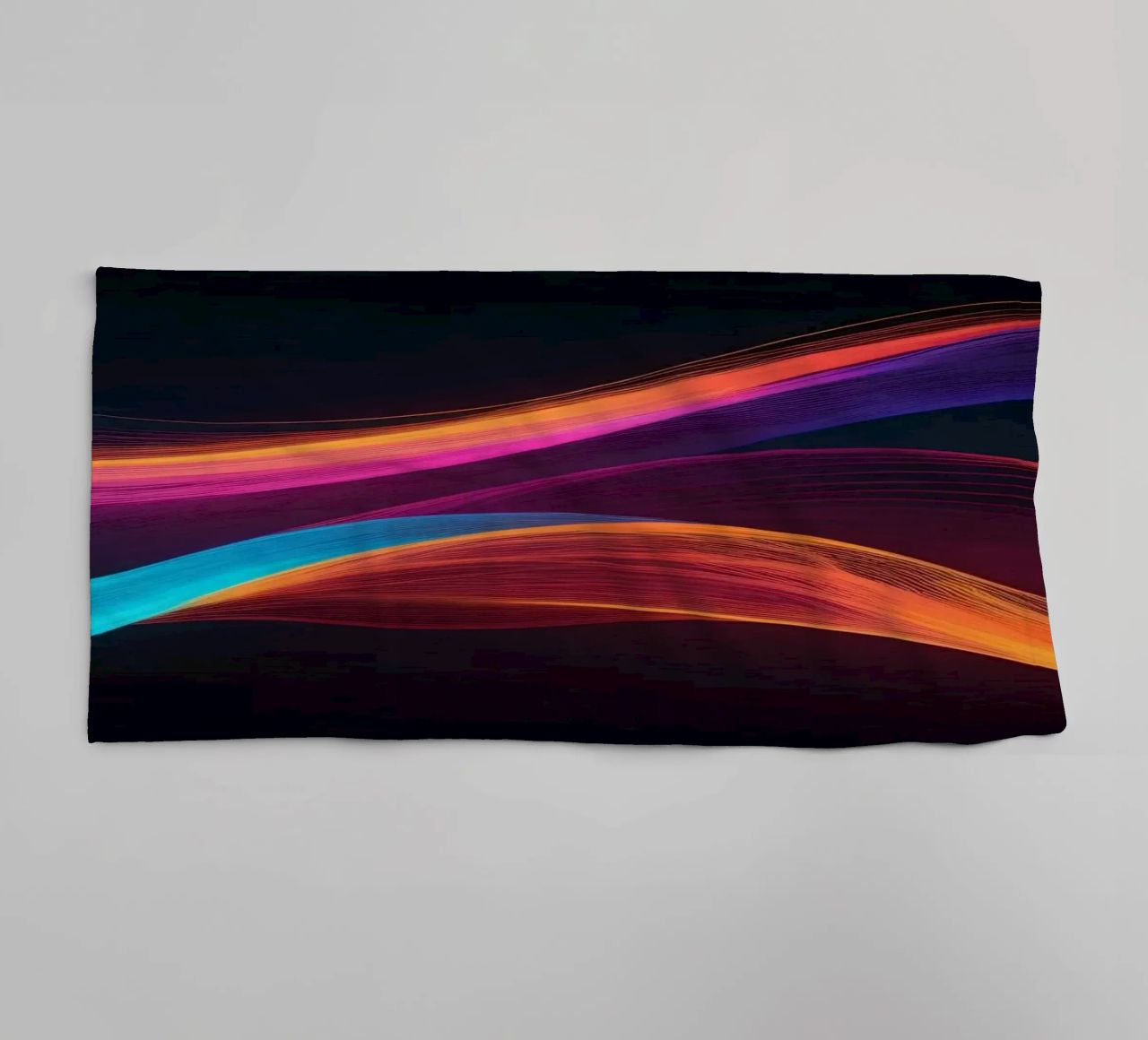 Vibrant abstract waves of color creating a dynamic visual towel by DesignDoodle
