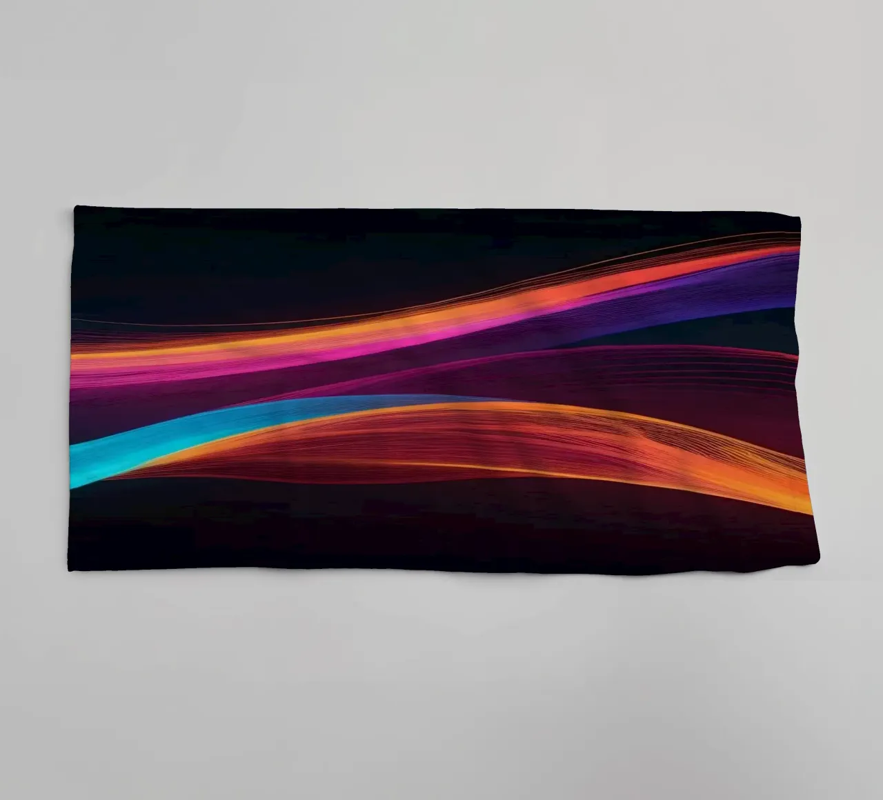Vibrant abstract waves of color creating a dynamic visual towel by DesignDoodle