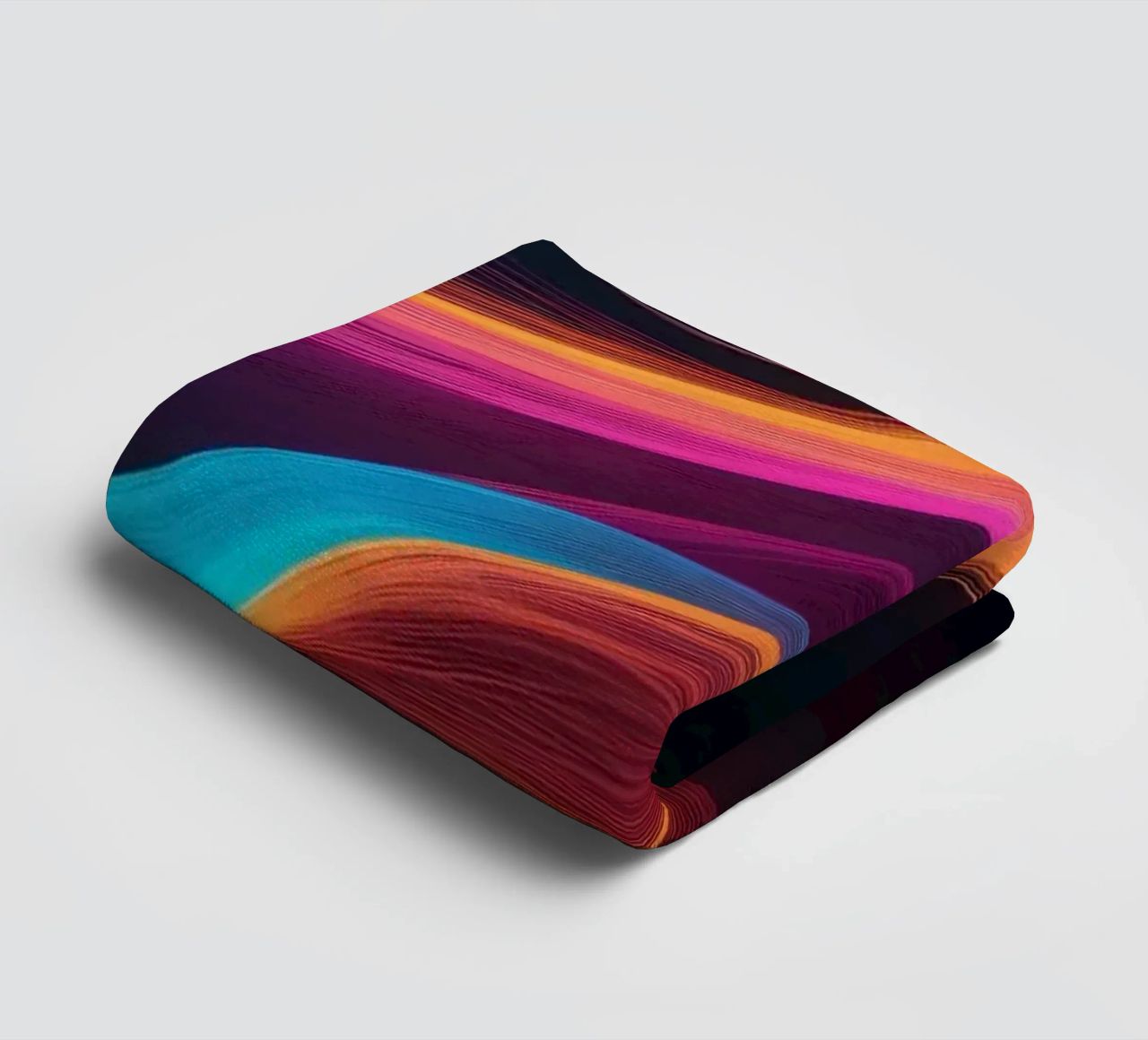 Vibrant abstract waves of color creating a dynamic visual towel by DesignDoodle