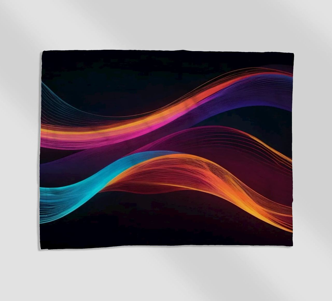 Vibrant abstract waves of color creating a dynamic visual beach towel by DesignDoodle